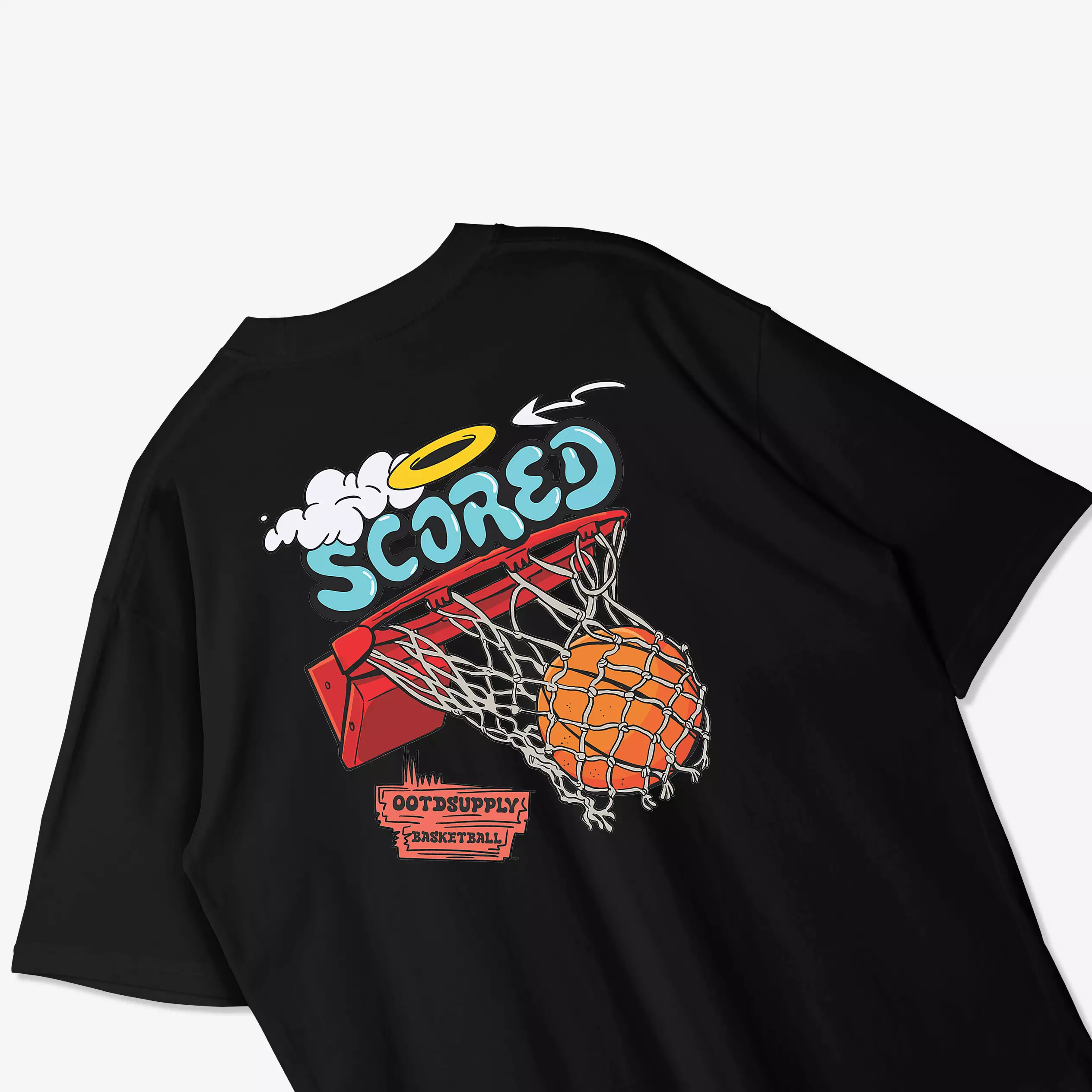 OOTDSUPPLY Oversized Tshirt HOOP Black & White