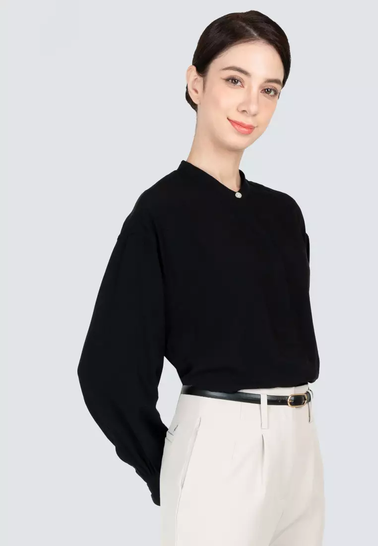 Polo Haus - Women’s Mandarin Collar Long Sleeve Shirt WBWLS004