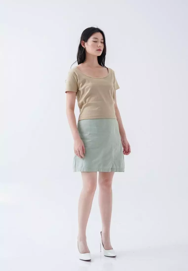 Mille fleur marcia crop top oat