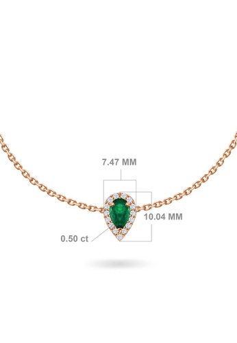 Aquae Jewels pink Ring Fairy Flower Precious Stones, 18K Gold And Diamond - Rose Gold,Emerald 24273ACAE17EF3GS_1