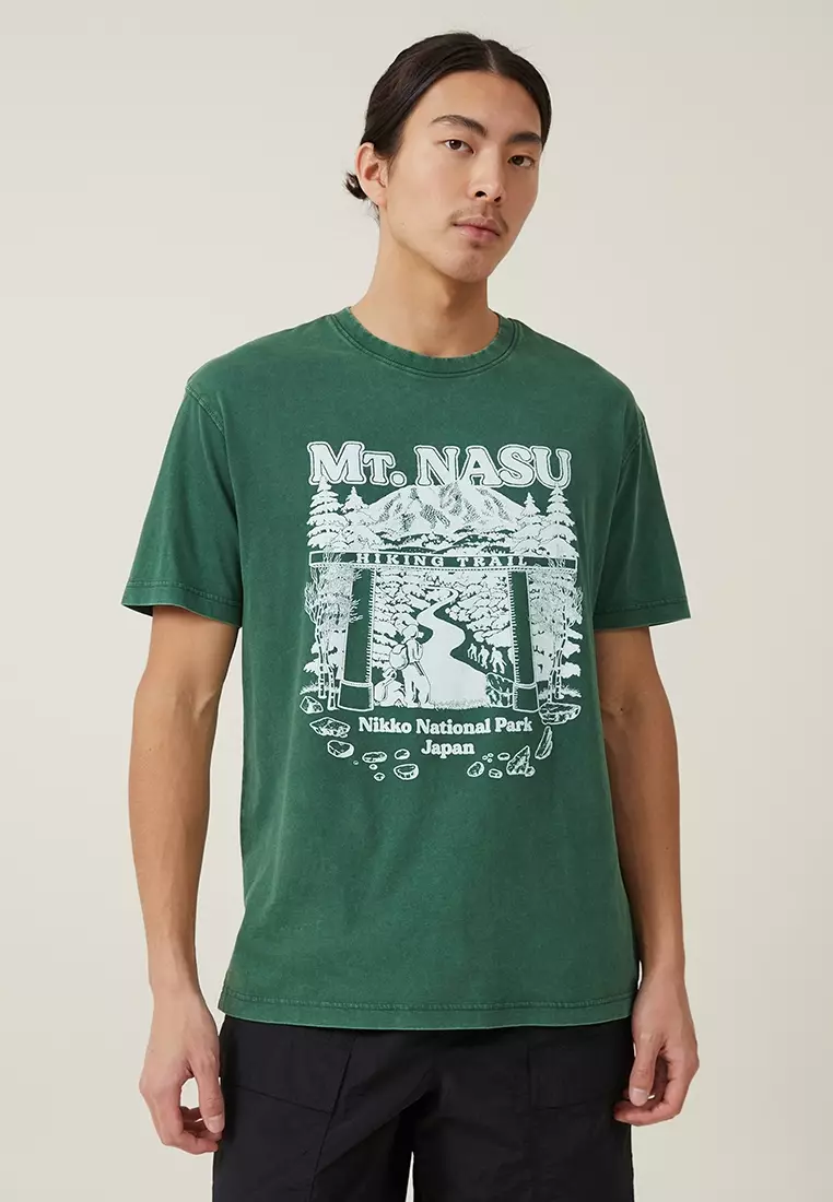 Buy Cotton On Premium Loose Fit Art T-Shirt in Irish Green/Mount