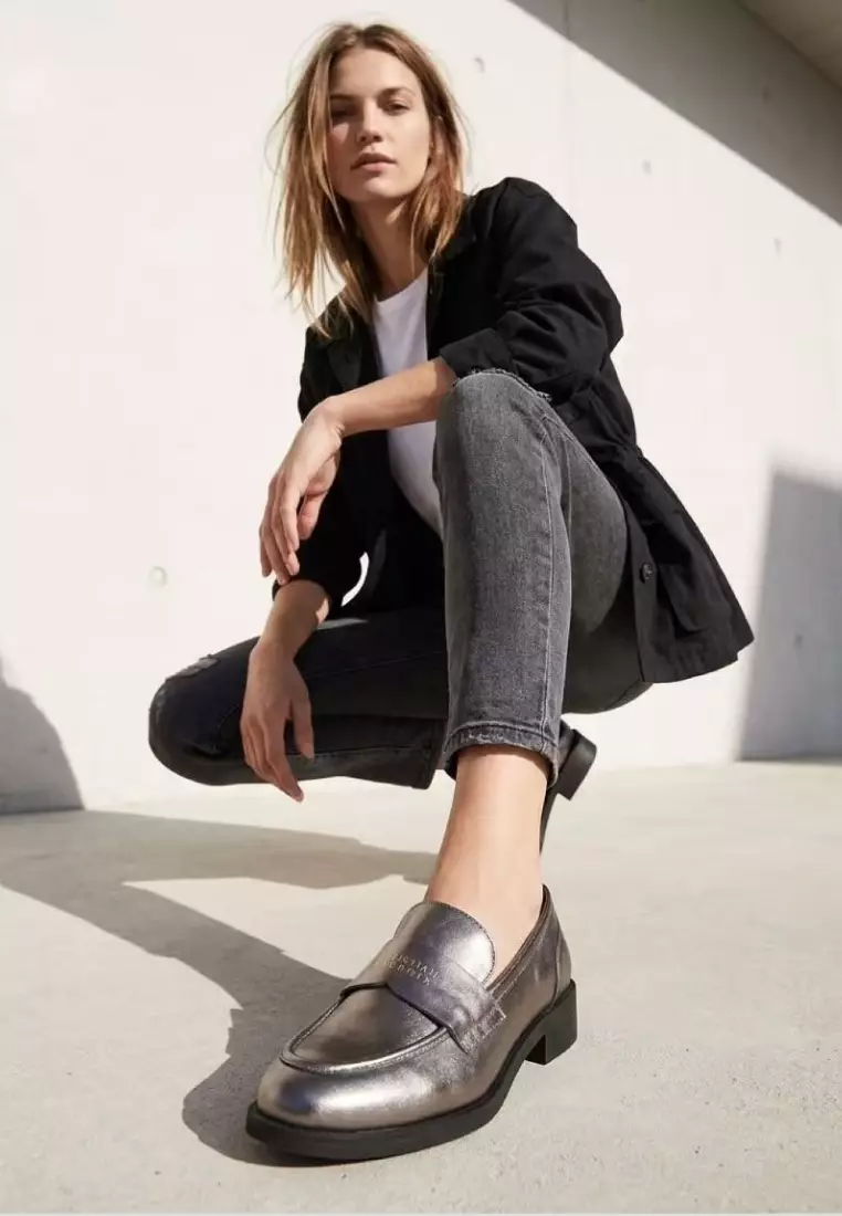 Ladies High-end Fashion Loafers - Pewter