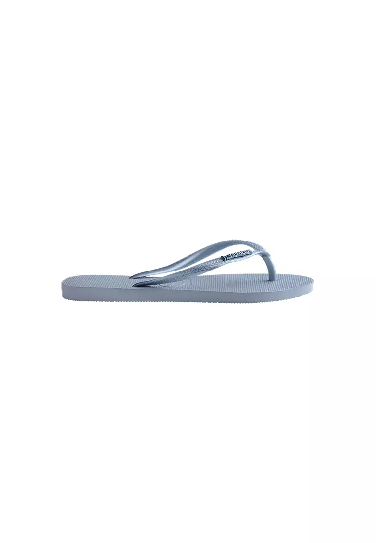 Women Slim Logo Metallic Flip Flops
