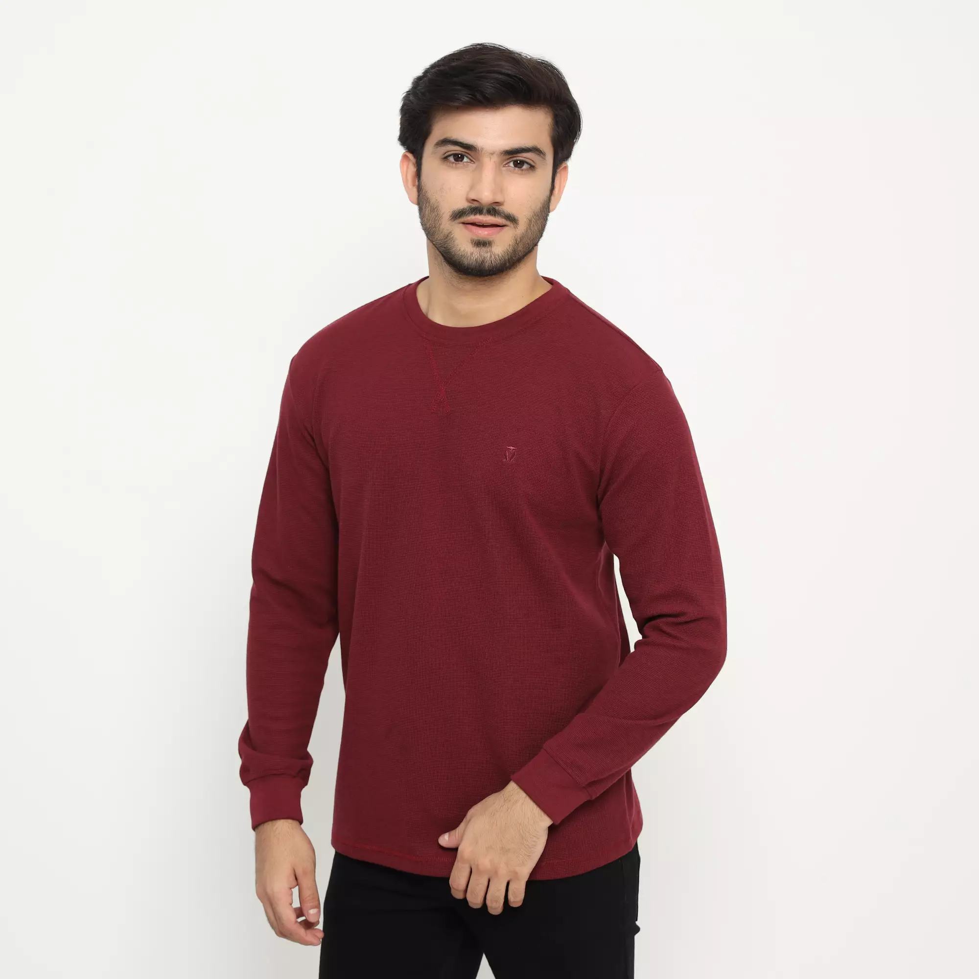 MATSUDA Kaos Polos Waffle Lengan Panjang Cotton Komoro