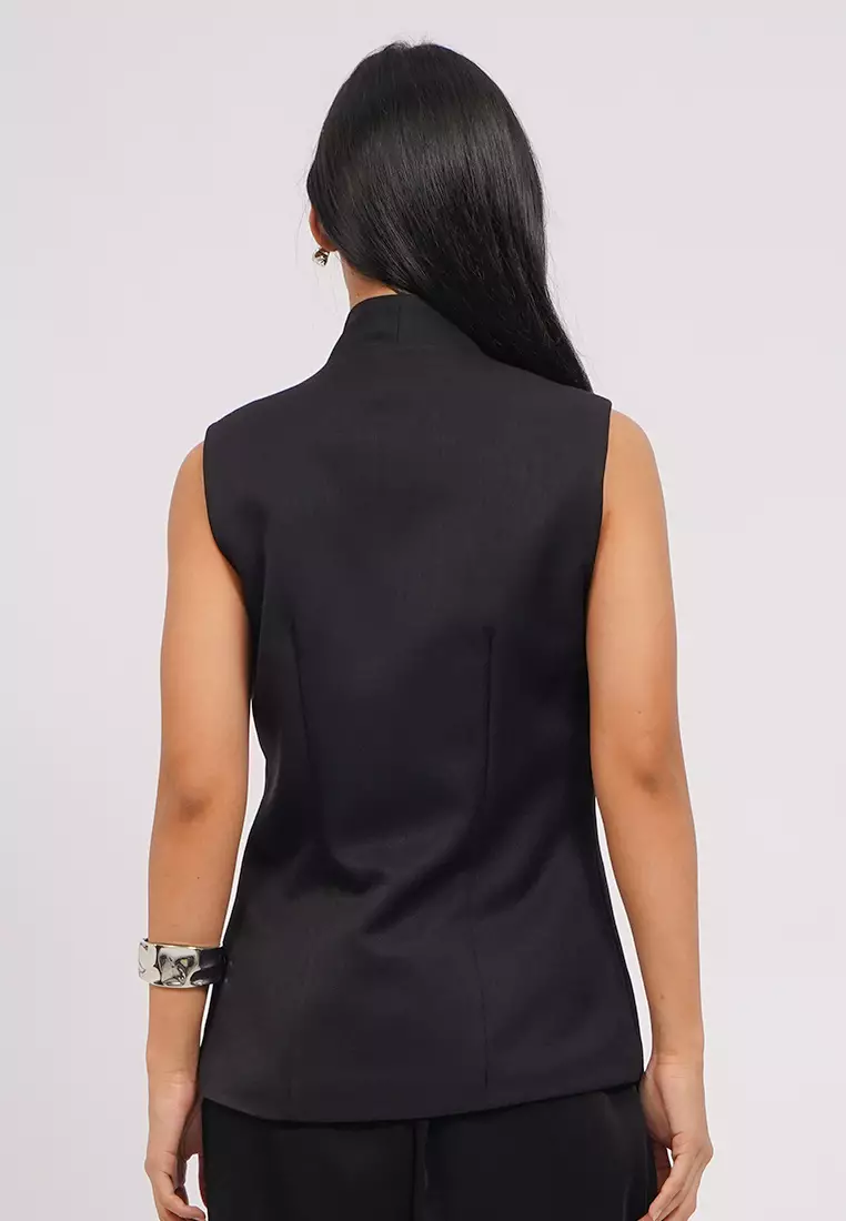 Standing Collar Slim Fit Vest