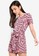 ZALORA pink and multi Short Sleeve Playsuit with Contrast Piping 74F4BAA3AF669EGS_1