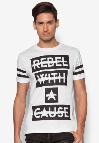 Rebel With A Cause 文字設計TEE, 服飾esprit 香港 outlet, 服飾