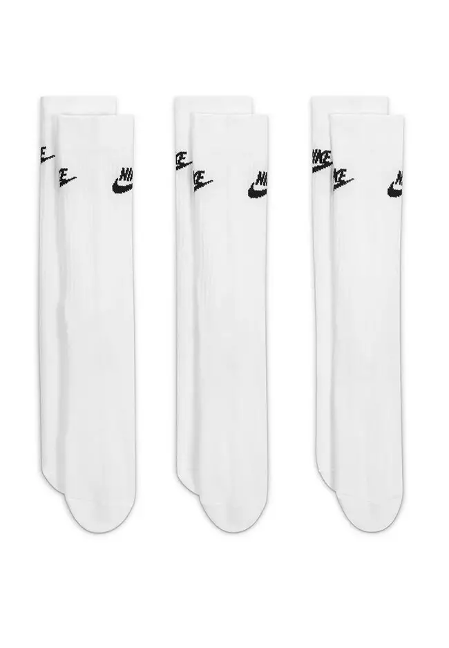 Jual Nike Sportswear Everyday Essential Crew Socks (3 Pairs) Original ...