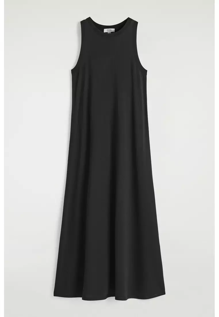 SLEEVELESS KNITTED MIDI DRESS