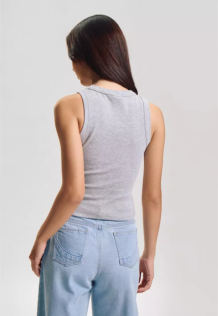 Buy Penshoppe Sleeveless Ribbed Knit Tank Top 2025 Online ZALORA - Main Image