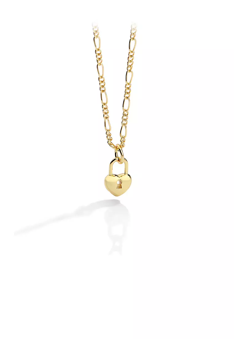 Gold heart padlock necklace new arrivals