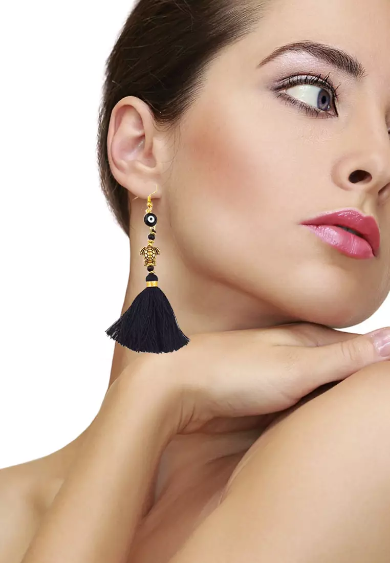 Aksesoris Perhiasan Wanita TurleTassel Earrings Anting Wanita Black