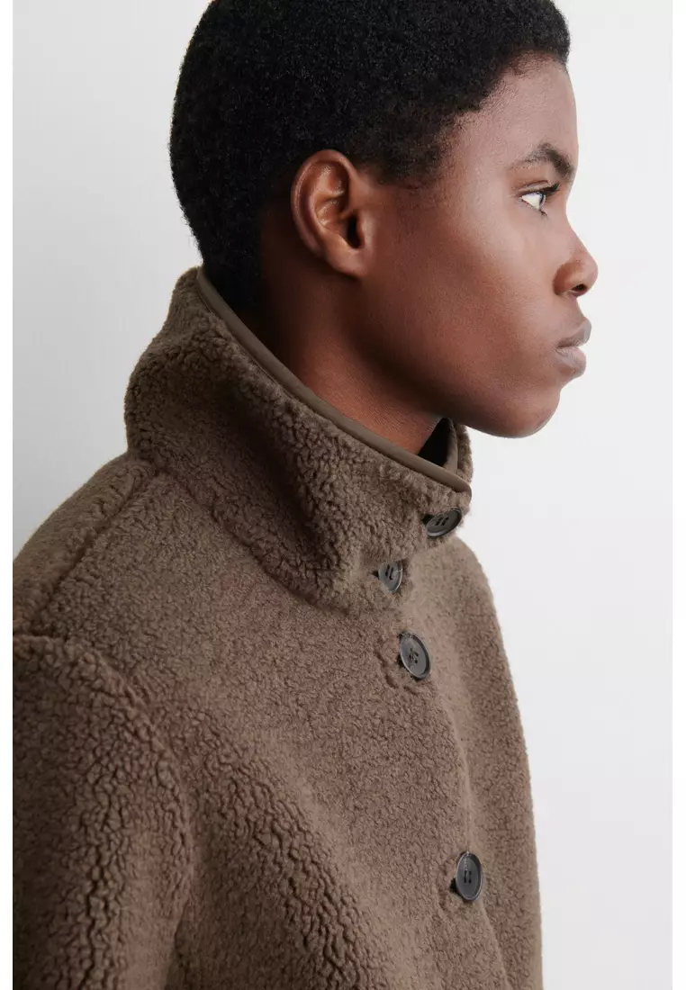 FUNNEL-NECK TEDDY JACKET