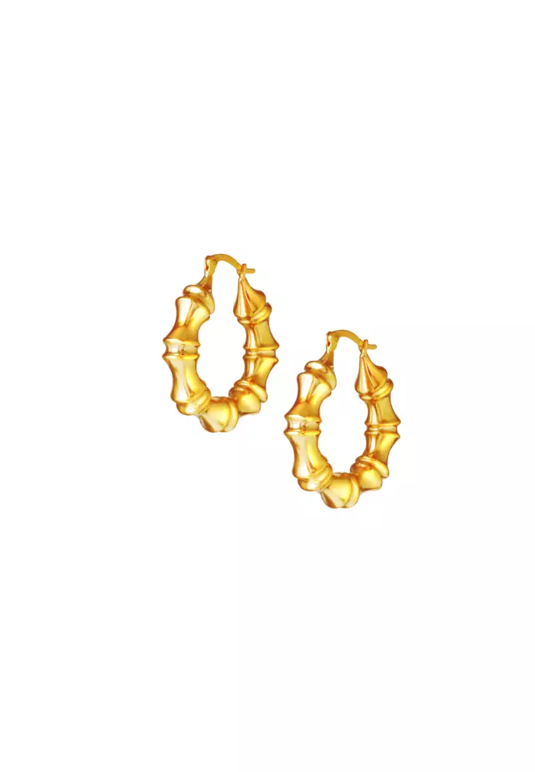 Buy TOMEI TOMEI Lusso Italia Sturdy Hoop Earrings, Yellow Gold 916 ...