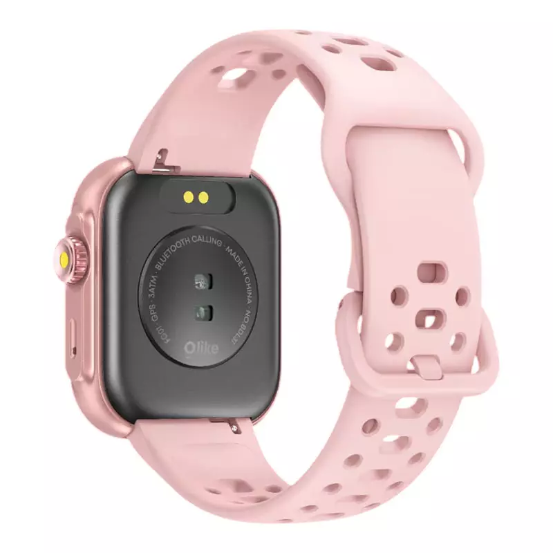 Jam Tangan Unisex Olike FG01 Smartwatch With Health & Sport Monitoring GPS Pink Rubber Strap