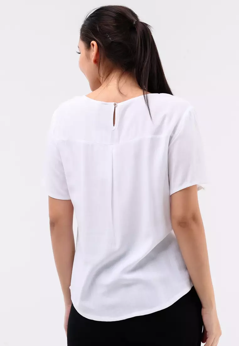 Short Sleeves Round Neck Blouse
