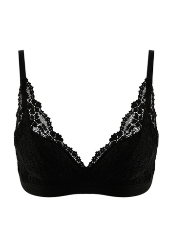 ZITIQUE black Comfortable Breathable Lace Bra Without Steel Rings-Black A0D8BUSC54350EGS_1