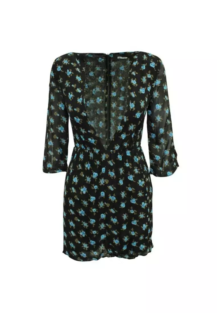 Reformation blue floral dress online