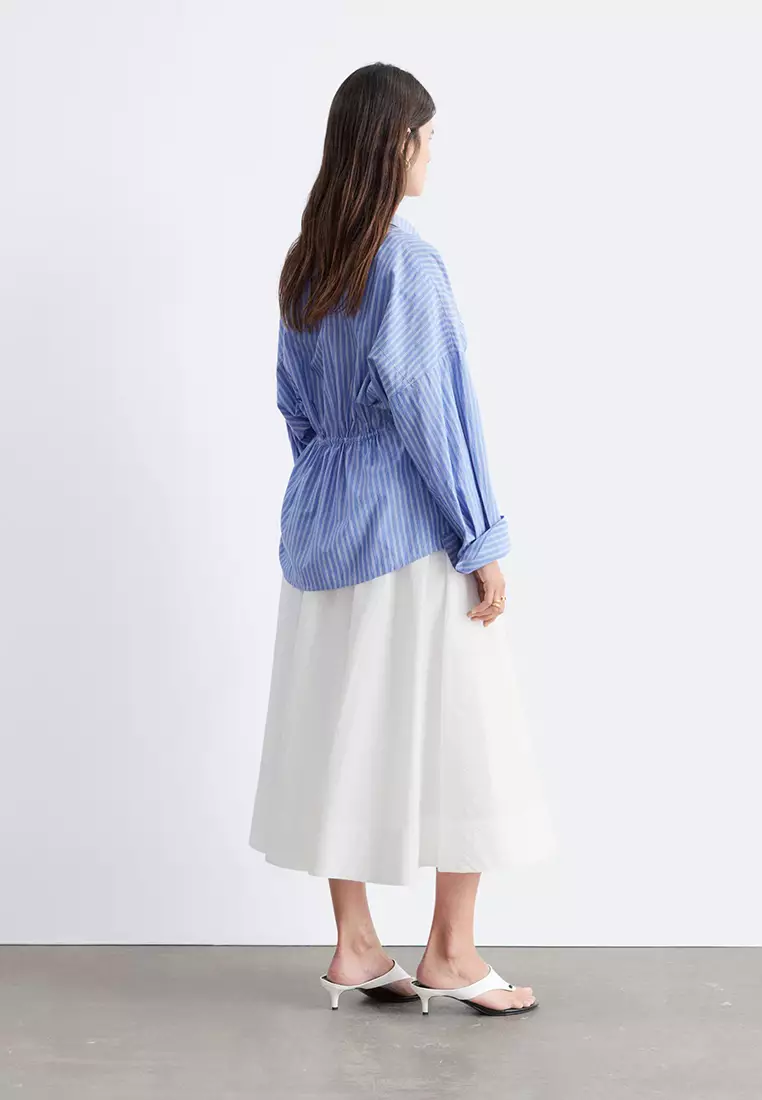 Cotton Poplin Drawstring Shirt