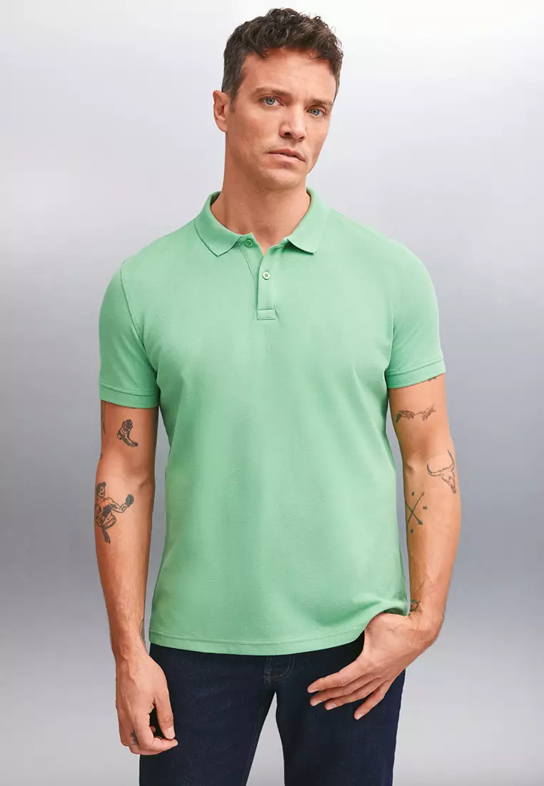 Short Sleeve Regular Fit Polo Collar Shirt