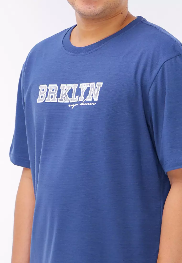 Round Neck Streaky Short Sleeve