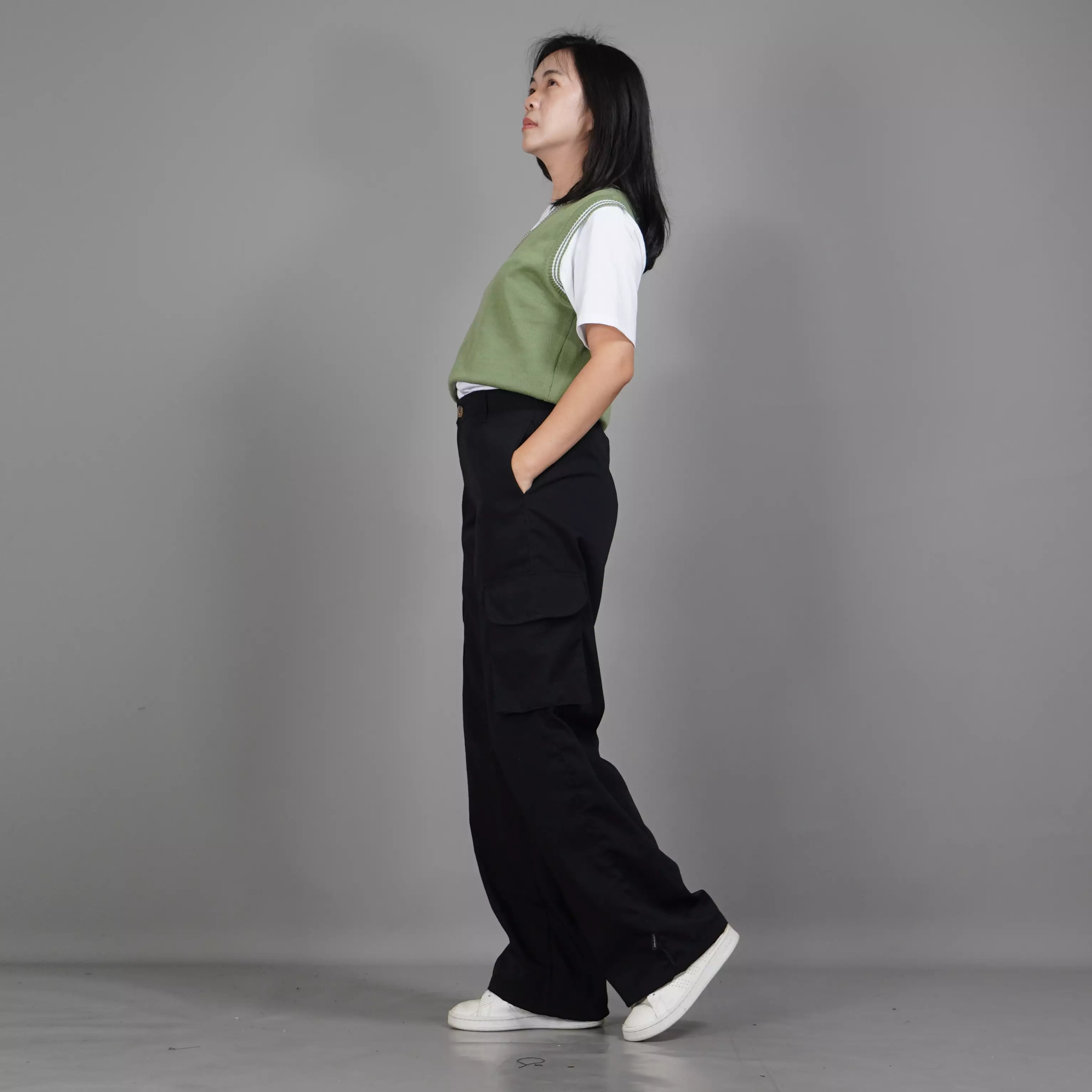 Knit Outer Vest List Wanita Knit Vest Korean Style For Women - MINT