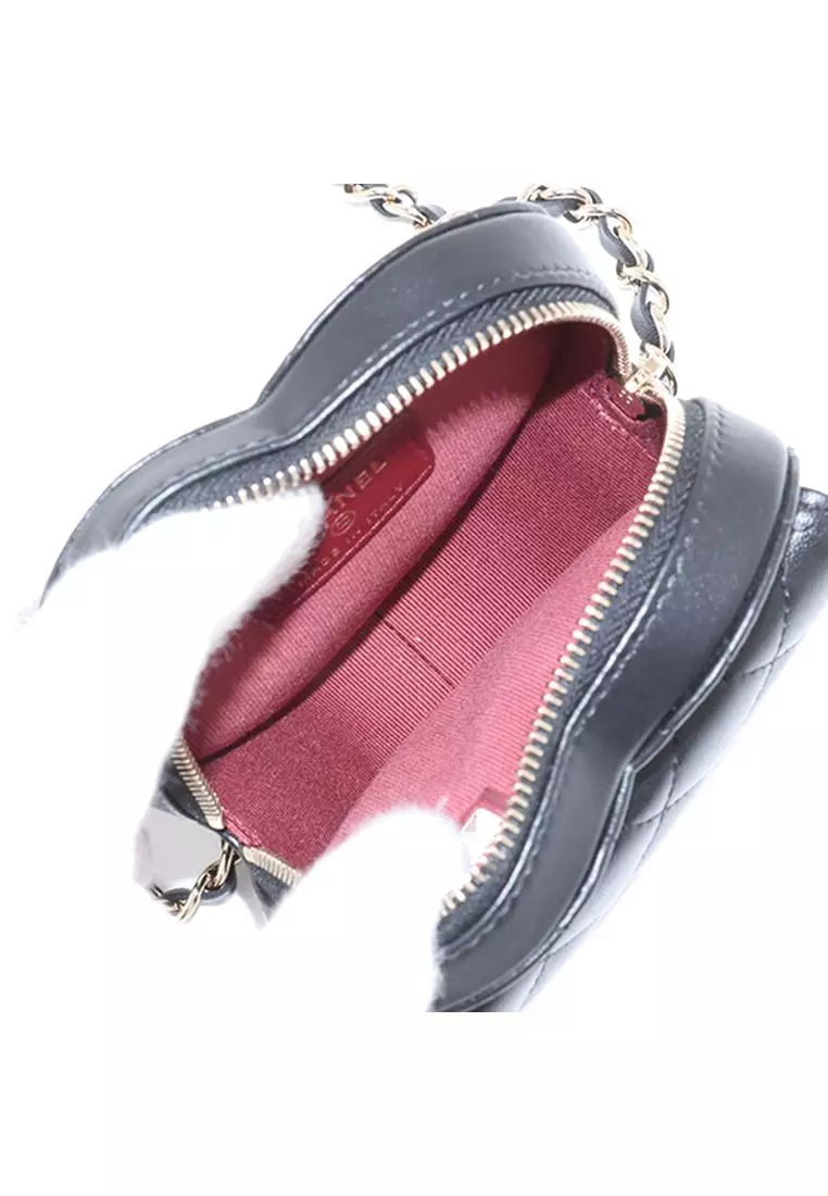 Pre-Loved Chanel Mini Lambskin Cc In Love Heart Belt Bag