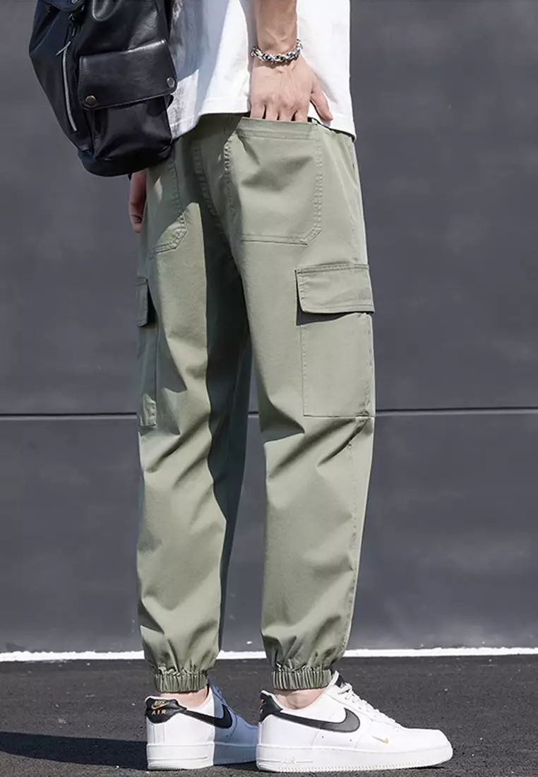 抽繩休閒束腳長褲