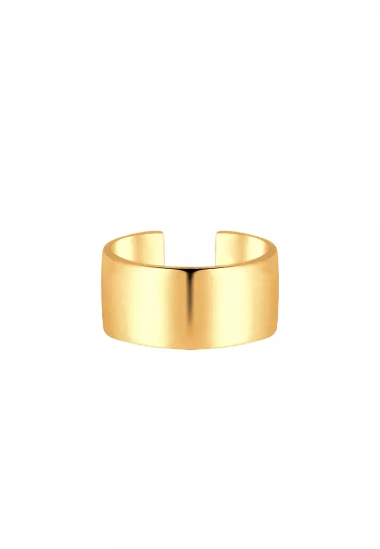 Anting Perhiasan Perak 925 Wanita Ear Cuff Single Gold Plated