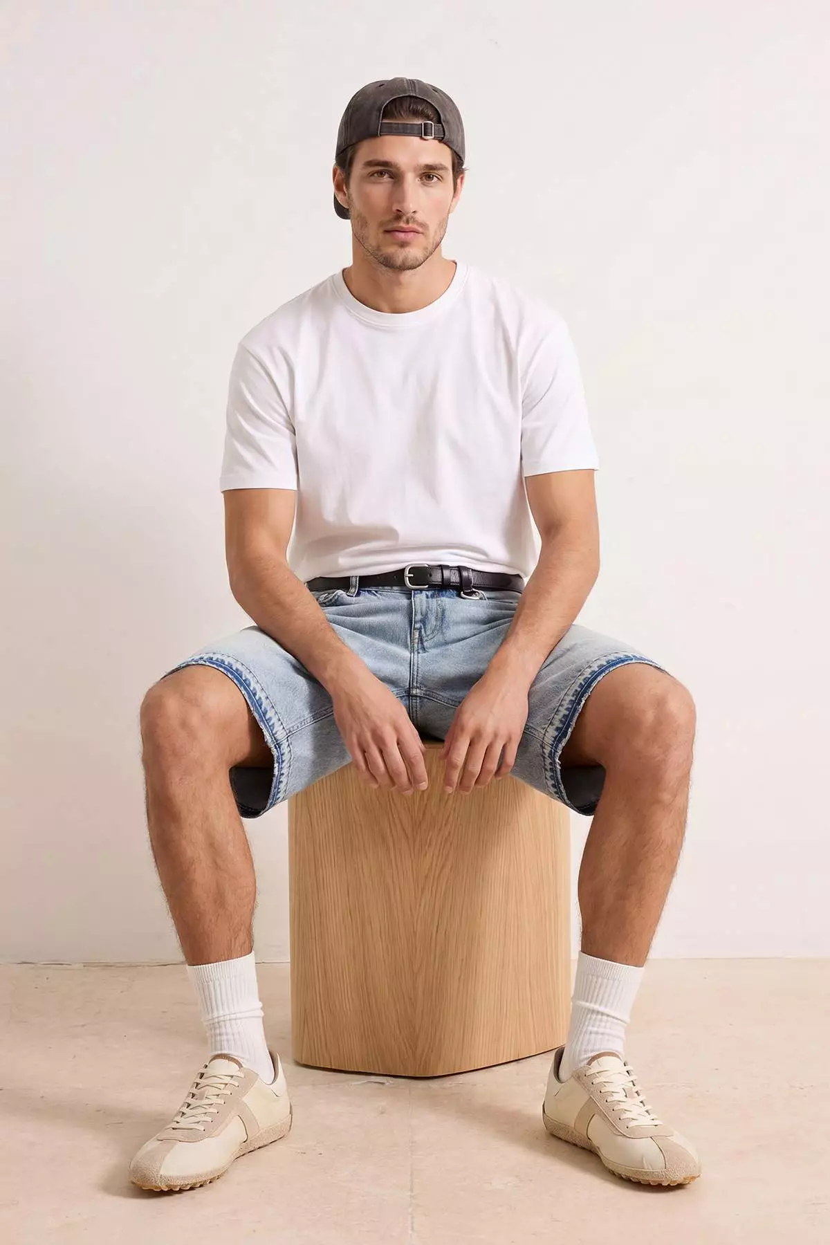 Red - White Oversize/Relaxed Fit 100% Cotton T-Shirt Tmnss24Ts00038