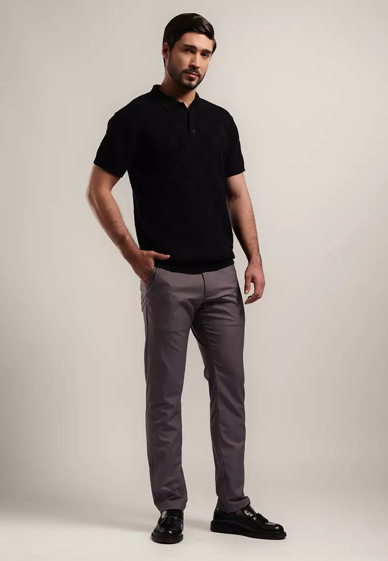 MOC - Kaos Polo Polos Pria Lengan Pendek Harold - Black