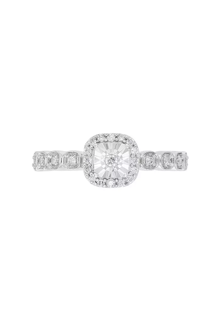 HABIB Halo Diamond Ring in 375/9K White Gold 264840922(WG)