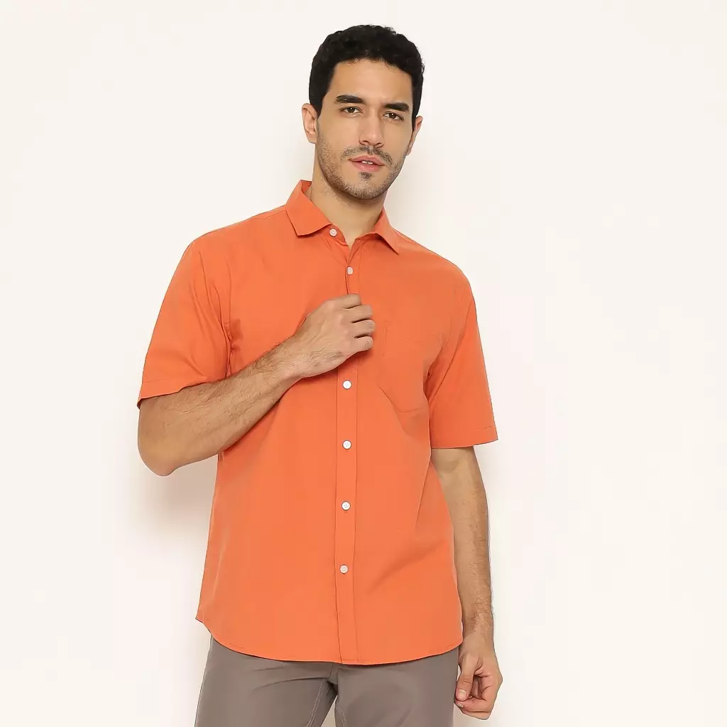 AMK Kemeja Pria Lengan Pendek SHG ITO S/S Terracota