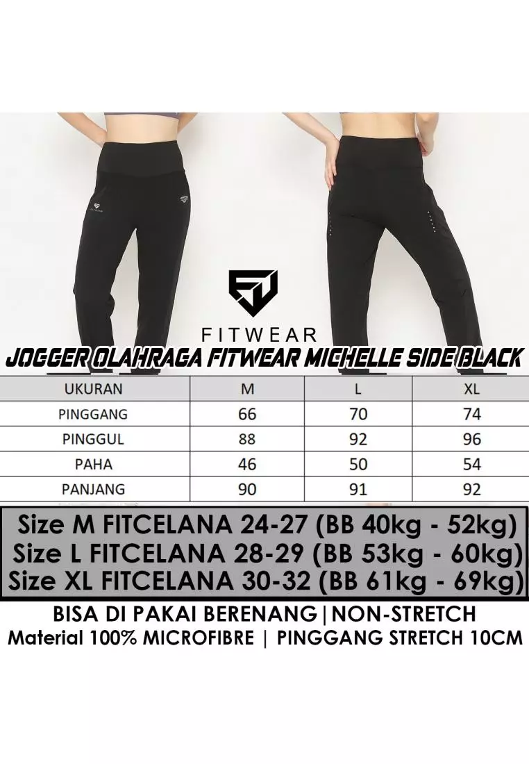 FITWEAR - JOGGER MICHELLE SIDE - BLACK