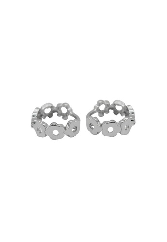 LYCKA silver LDR3204 Flower Petals Stud Earrings DE062ACA51ABAFGS_1