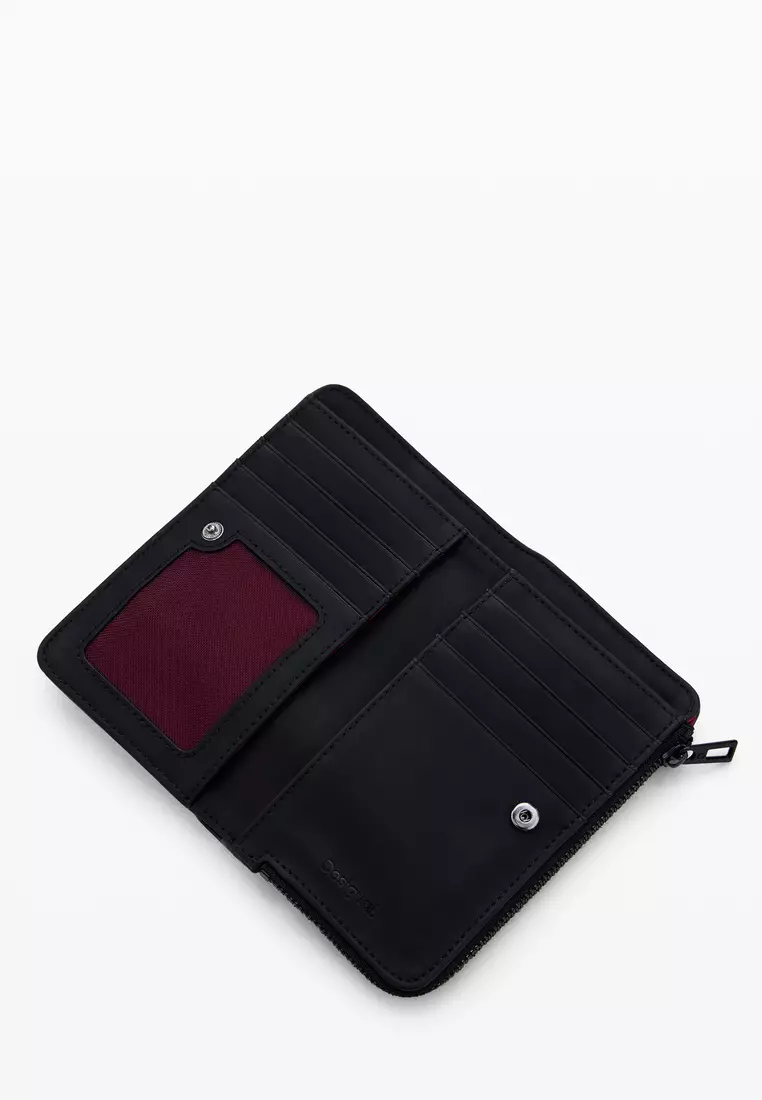 Faux leather wallet with contrasts