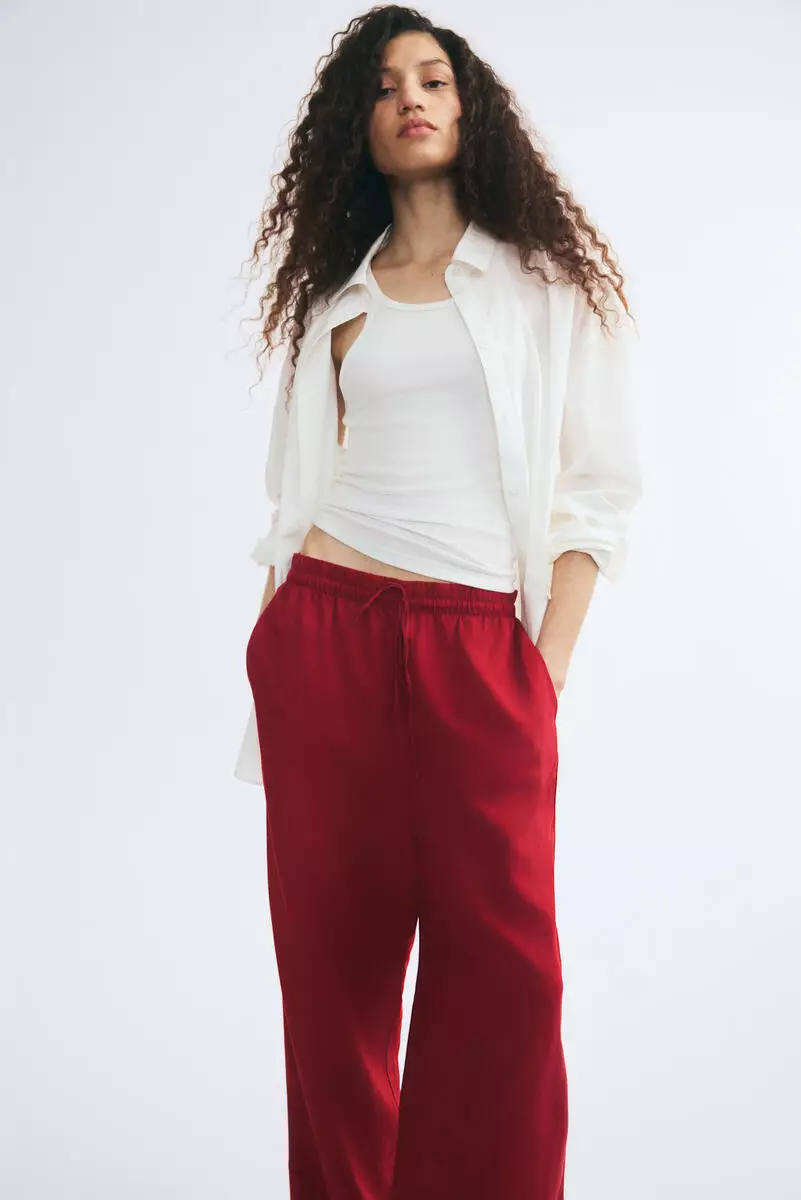 Linen-blend trousers