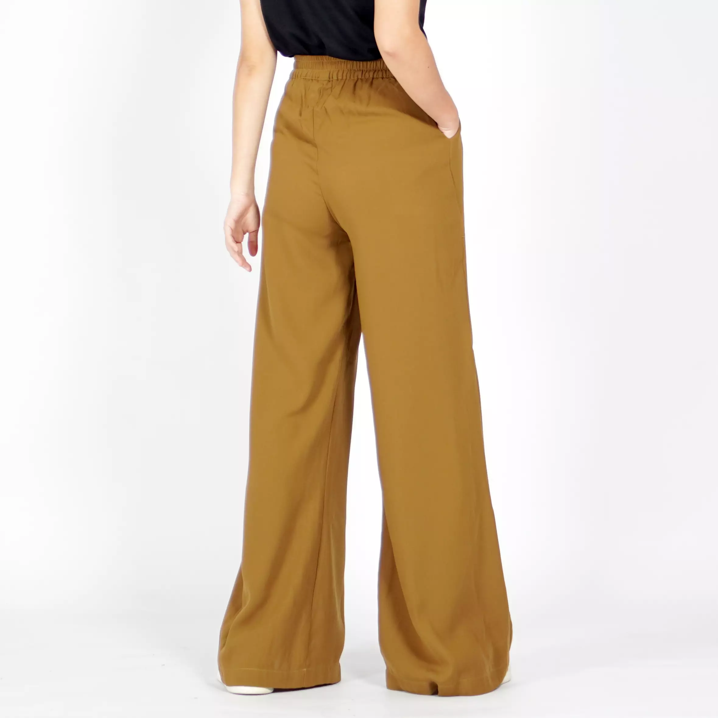 ADELINE Celana Cutbray Wanita Celana Panjang Wanita Highwaist Cullote Pants - Hazelnut