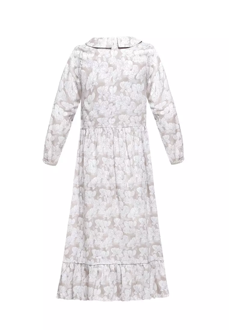 Pito Dito Girl Sanjeena Gamis Dress Anak Coklat Muda