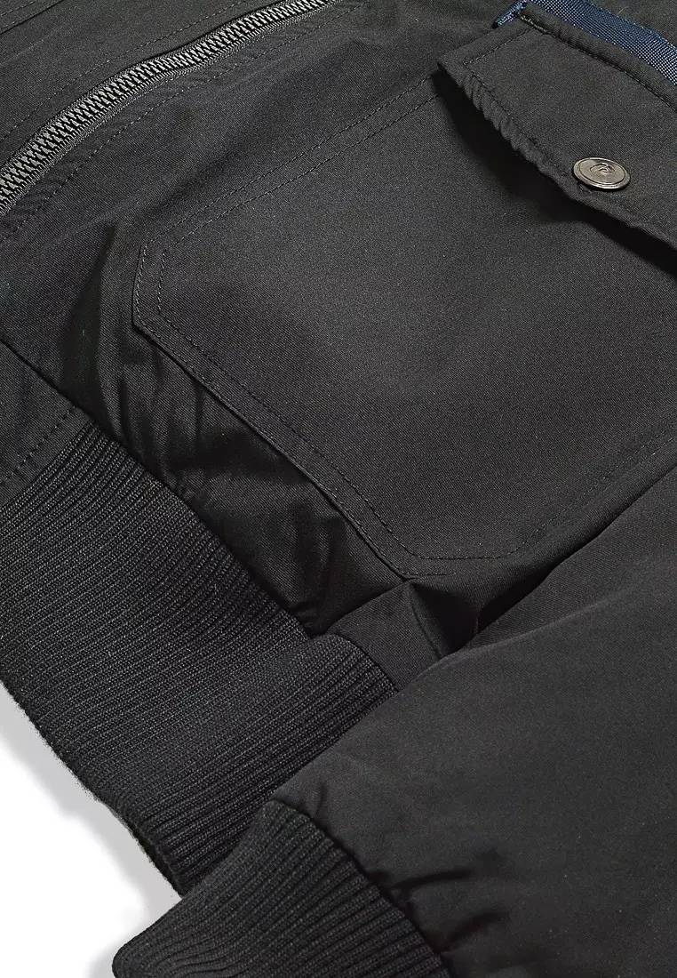 Pebble Sigma Utility Bomber Black Jacket