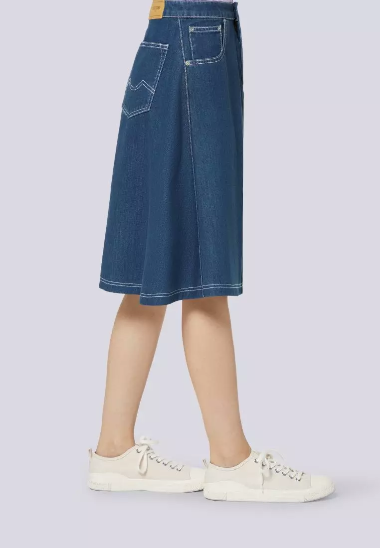 女裝扇形中長牛仔裙