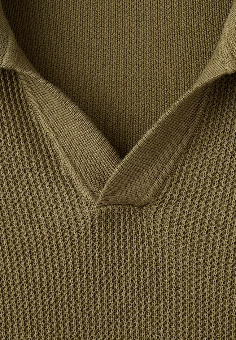100% Cotton Knitted Structure Polo Shirt