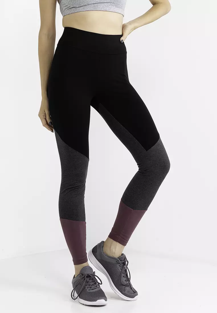 Womens Colorblock Cropped Athletic Leggings Black S