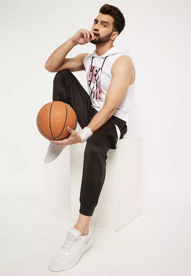 男式黑色运动锻炼/跑步慢跑裤