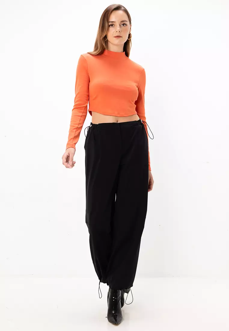 Mock Neck Crop Top