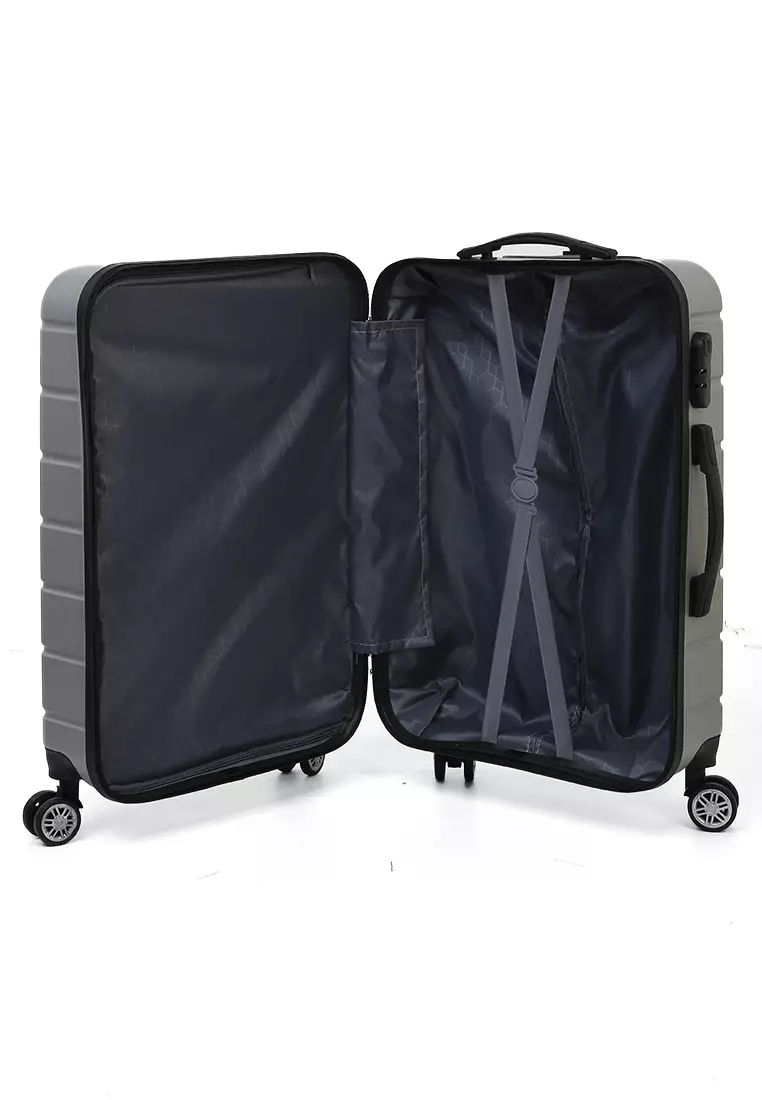 Austin Koper Hardcase Unisex Size 24 Inch Large Compartment Suitcase Combination Lock Material ABS+PVC Coated ORIGINAL - Gray