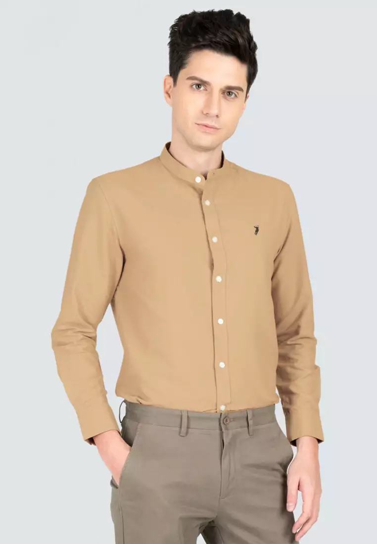Polo Haus - Men’s Cotton Mix Signature Fit Mandarin Collar MBLSE002