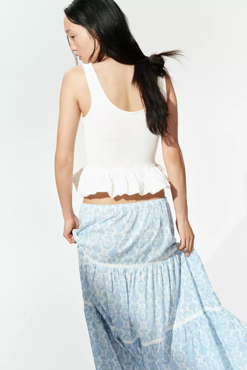 ★2025SS新作★EXPIRED GIRL★Lace Check Maxi Skirt Buy H&M Lace-inset maxi skirt 2025 Online | ZALORA