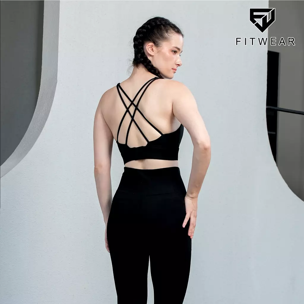 Fitwear - Sportbra Olahraga Wanita CLARE MULTICROSS HOOK - BLACK