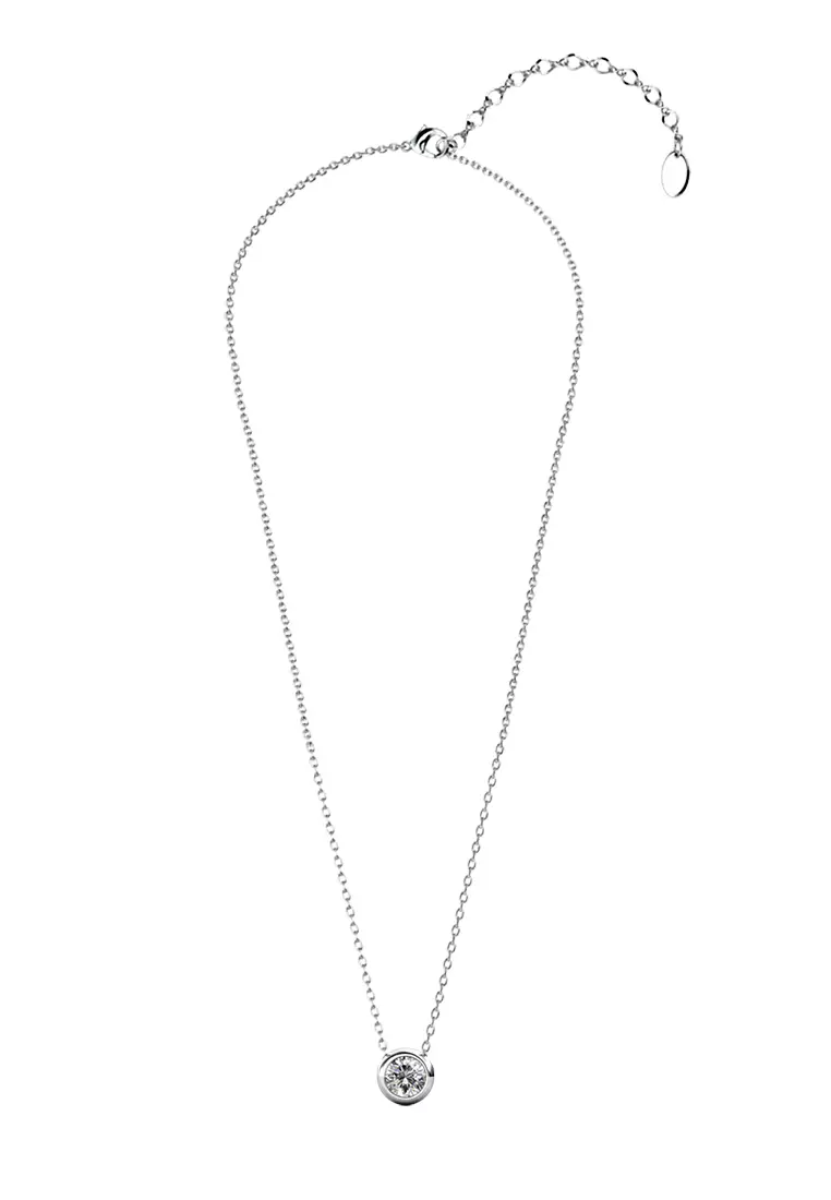 Birth Stone Moon Pendant April - Kalung Crystal Swarovski by Her Jewellery